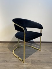 Обідній стілець SANTORINI BLACK ML28/36 GOLD (обідній стілець, обивка чорного кольору, ніжка-дуга золото металл)